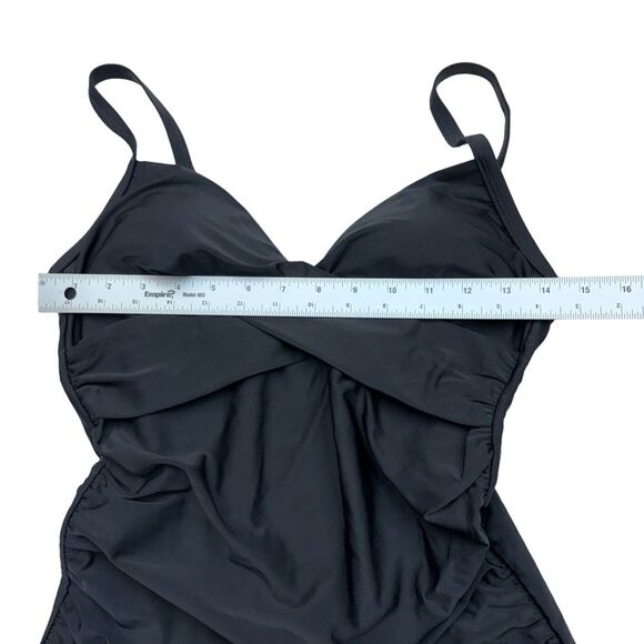 Next Black Rouches One Piece Swimsuit Sz 10 - Picture 7 of 11